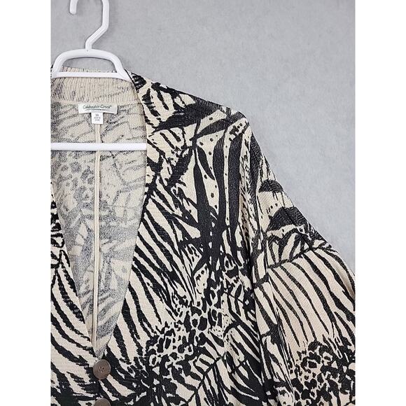 Coldwater Creek Black Ivory Knit Dolman Sleeve Button Up Sweater Women's Plus 3X - Picture 4 of 13